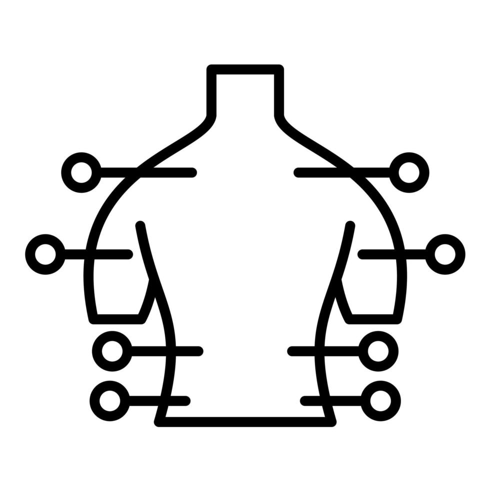 icône de ligne d'acupuncture corporelle vecteur