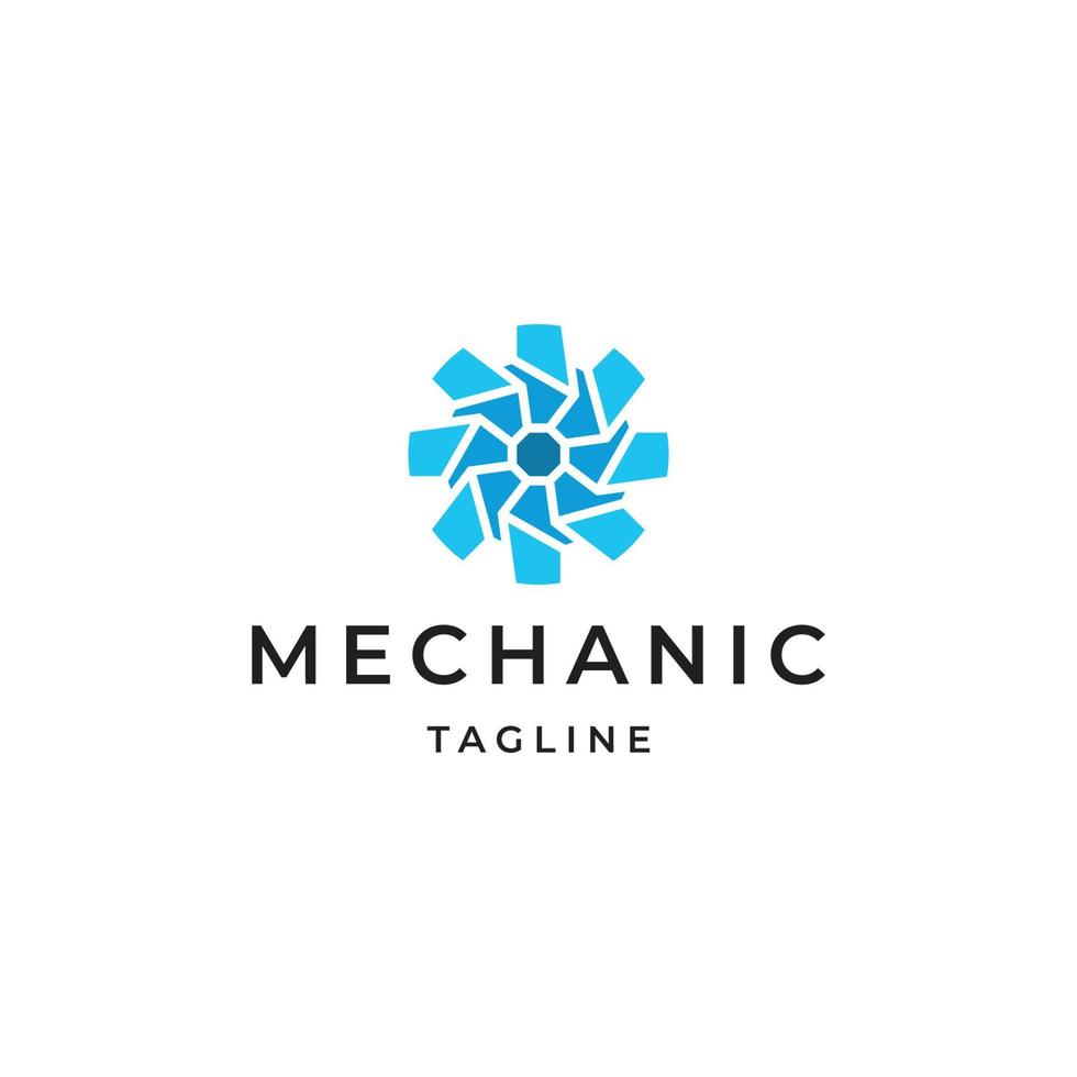engrenage cog mécanicien logo icône modèle de conception vecteur plat