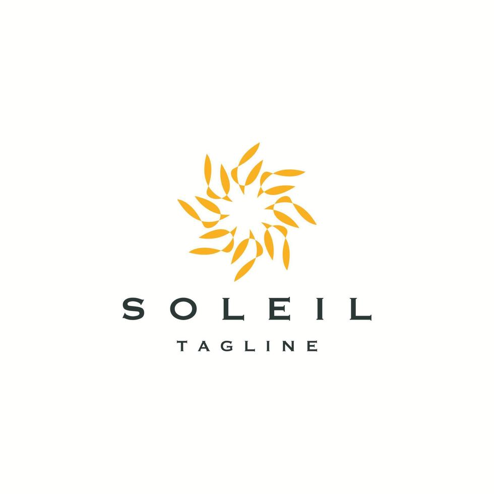 soleil logo icône modèle de conception vecteur plat