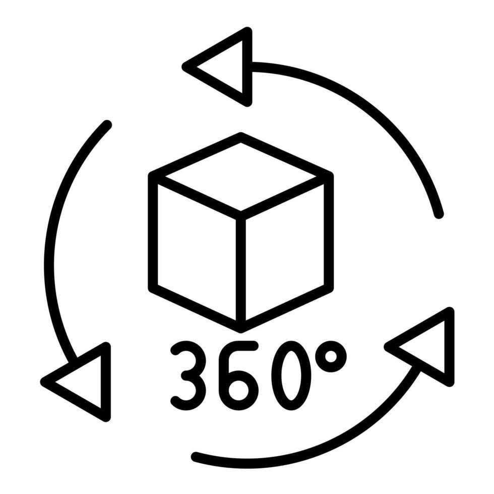 icône de ligne à 360 degrés vecteur