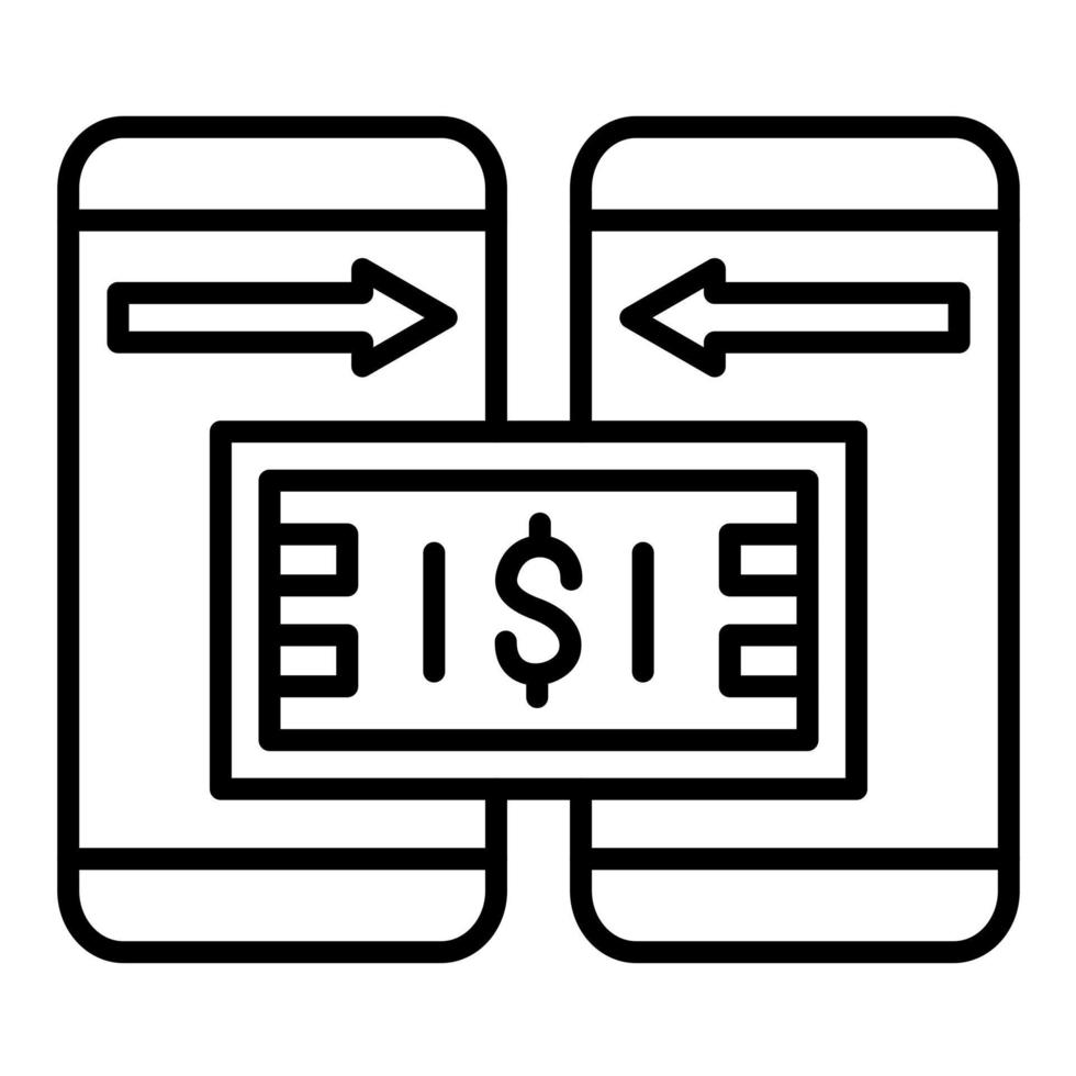 icône de ligne de transfert d'argent vecteur