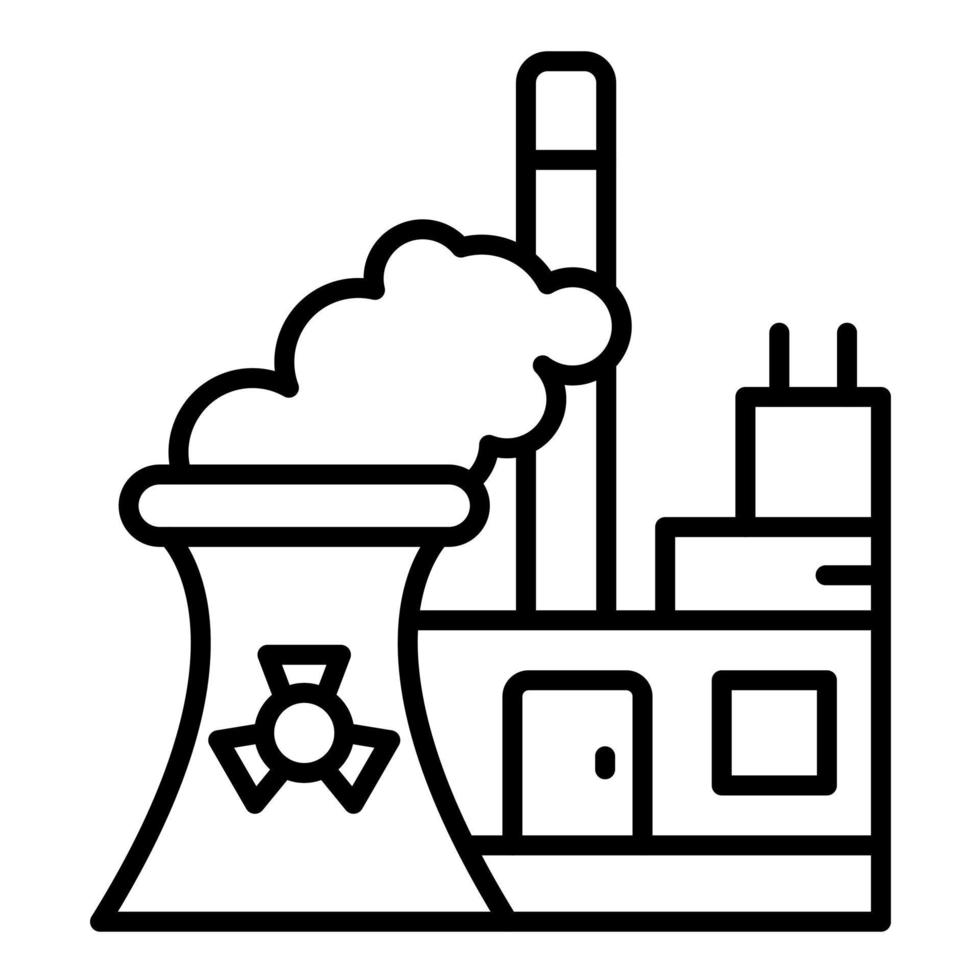 icône de ligne d'énergie nucléaire vecteur