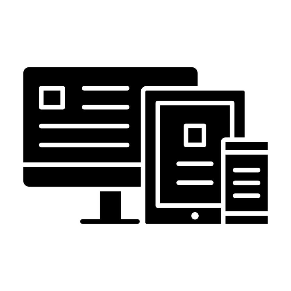 icône de glyphe de conception réactive vecteur
