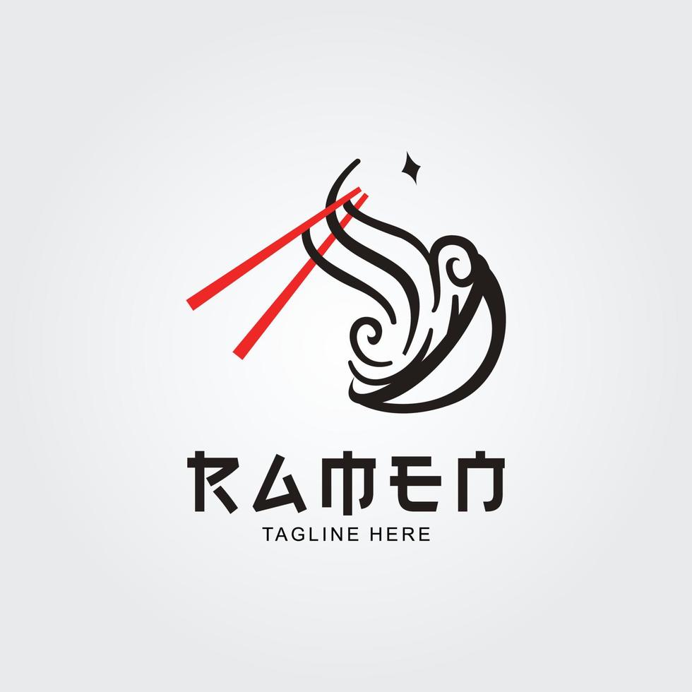 concept de logo de restaurant de nouilles asiatiques vecteur