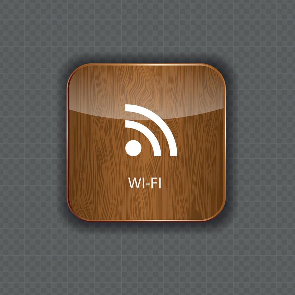 icônes d'application bois wi-fi vecteur