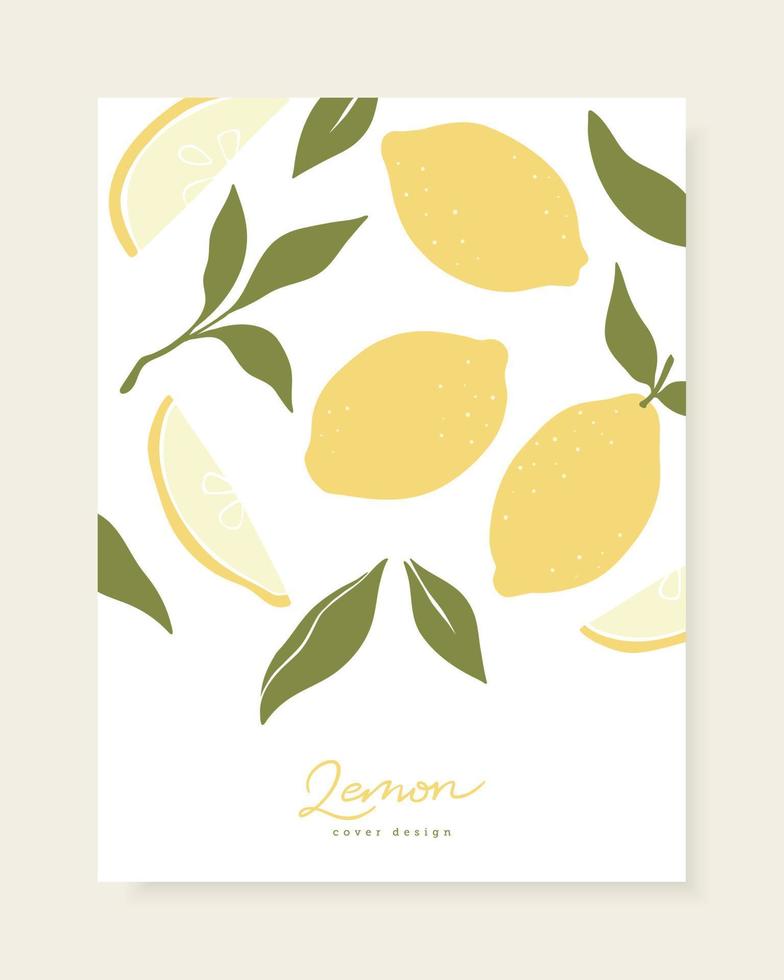 conception de couverture vectorielle élégante avec des fruits au citron. vecteur