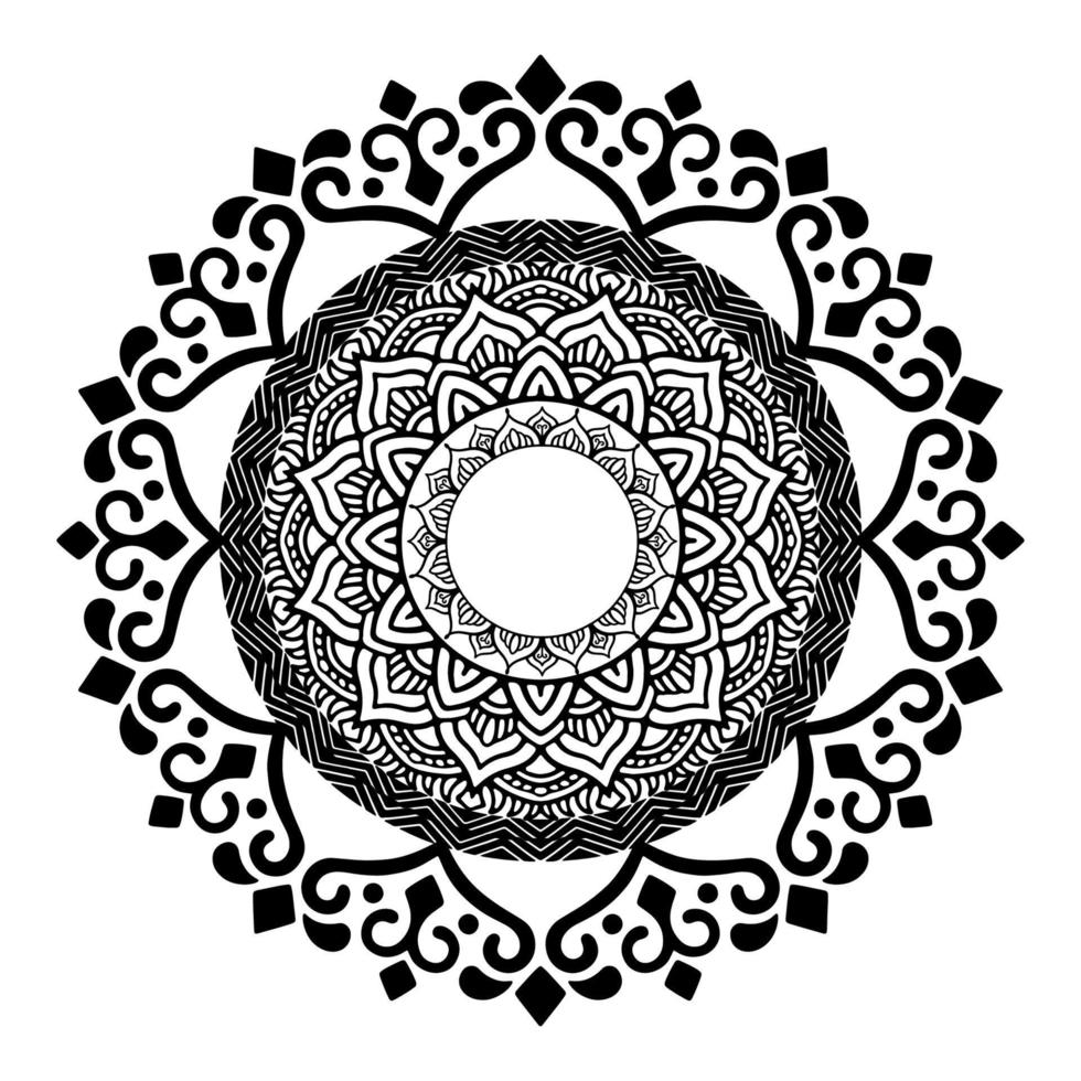 mandala noir pour la conception. motif circulaire de mandala pour le henné, le mehndi, le tatouage, la décoration. ornement décoratif de style oriental ethnique. page de livre de coloriage vecteur