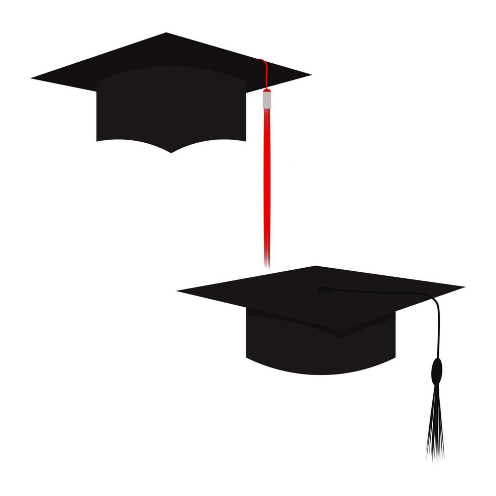 chapeau de graduation pour les étudiants. casquette académique, image de casquette de graduation. illustration vectorielle. vecteur