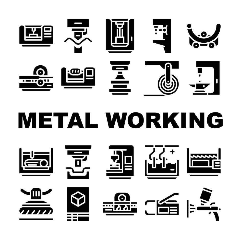 vecteur de collection d'icônes de l'industrie du travail des métaux