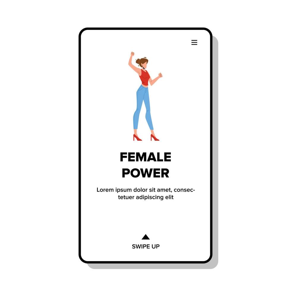 puissance féminine forte femme d'affaires posant illustration vectorielle vecteur