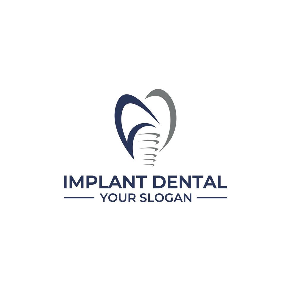 vecteur de conception de logo dentaire implant