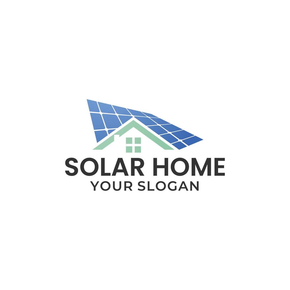 vecteur de conception de logo de maison solaire
