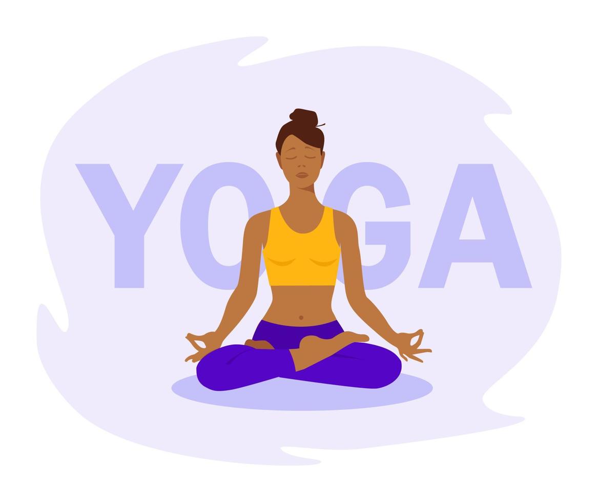 pose d'asanas de yoga. femme pratiquant le yoga. vecteur