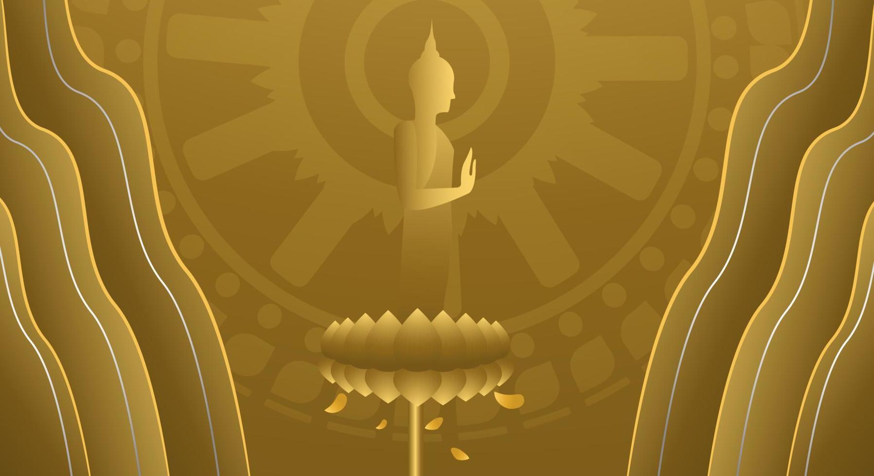 arrière-plan pour le jour makha bucha, le jour vesak, atthami puja, asanha bucha. vecteur