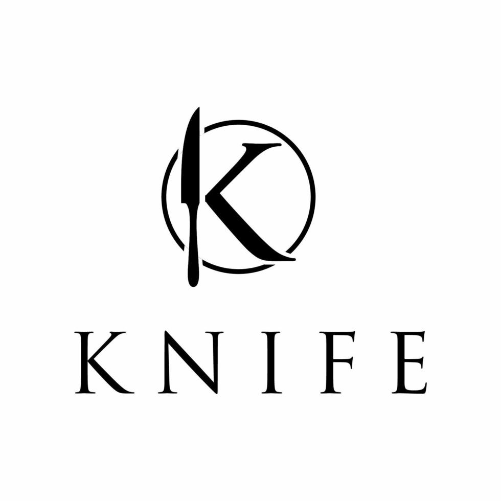 lettre k couteau logo vecteur