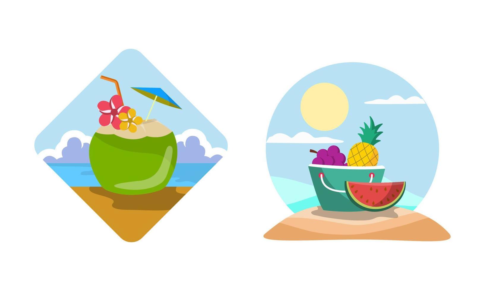 modèle de conception de logo de plage d'été vecteur