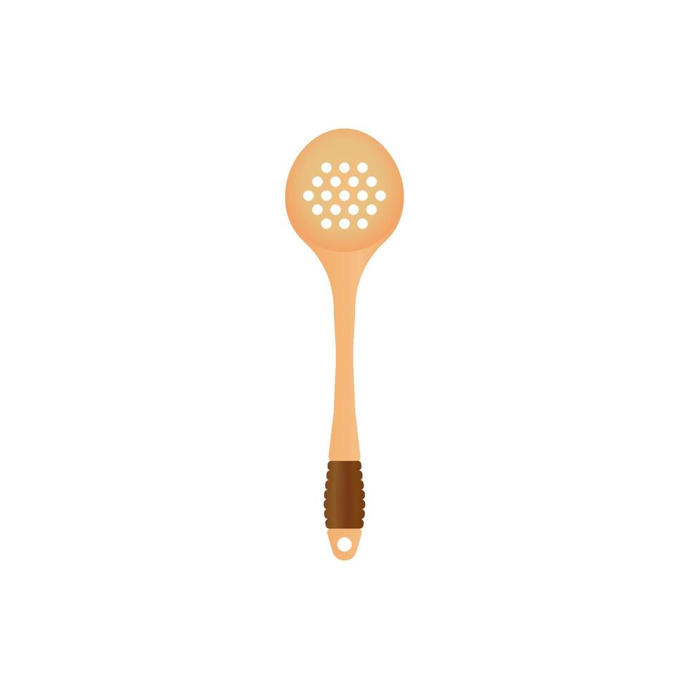 illustration vectorielle de spatule en bois arrondie isoaltée sur fond blanc. adapté à une maquette 3d réaliste. outil en bois naturel pour la cuisine et le barbecue. vecteur
