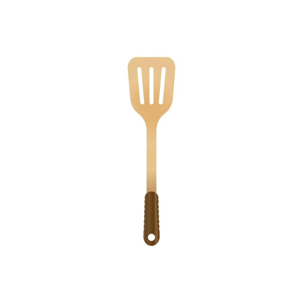 ustensile de spatule, outil en bois pour la cuisine et le barbecue. illustration vectorielle réaliste isolée sur fond blanc. adapté à une maquette réaliste 3d. vecteur