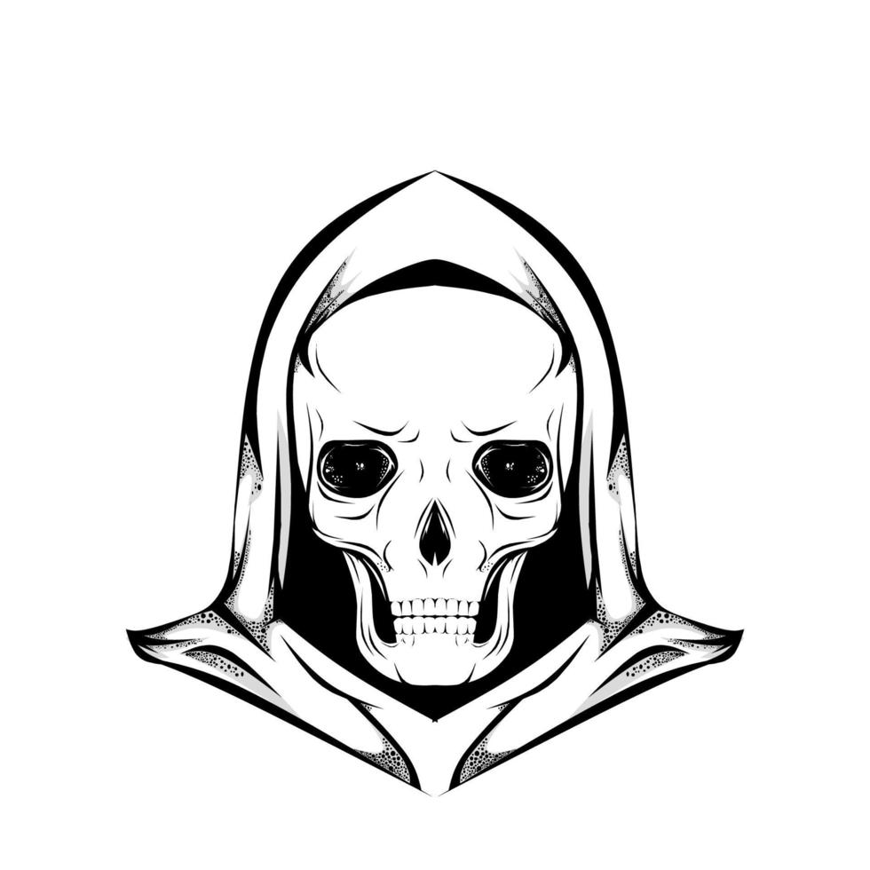 logo ou symbole du crâne avec cape vecteur