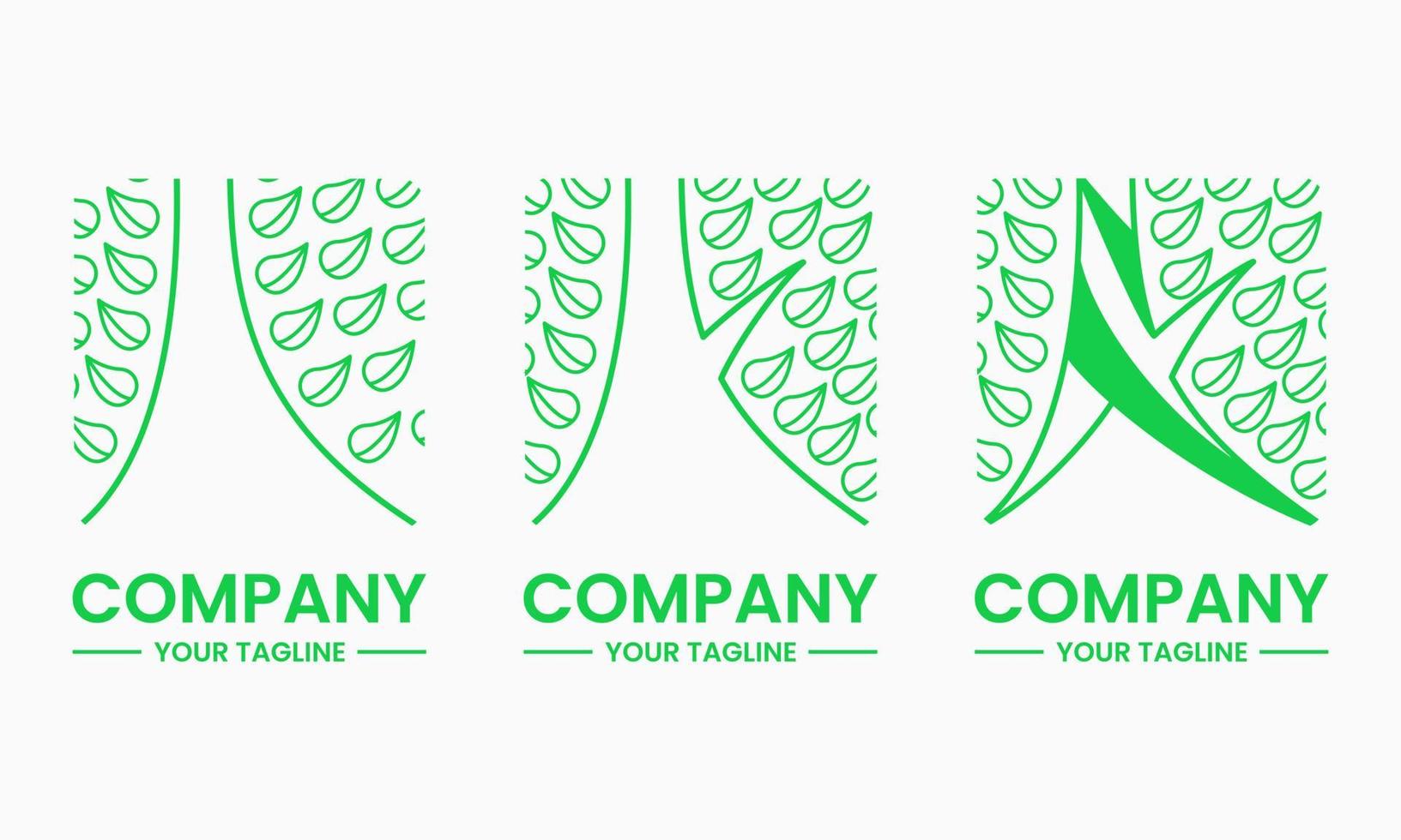 concept de logo carré de plante. style unique, plat, créatif, moderne et linéaire. adapté au logo, à l'icône, au symbole et au signe. comme les herbes, la nature ou le logo sain vecteur