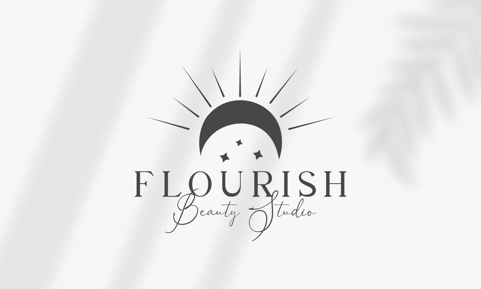 logo dessiné à la main d'élément floral botanique avec fleur et feuilles sauvages. logo pour spa et salon de beauté, boutique, magasin bio, mariage, designer floral, intérieur, photographie, cosmétique. vecteur