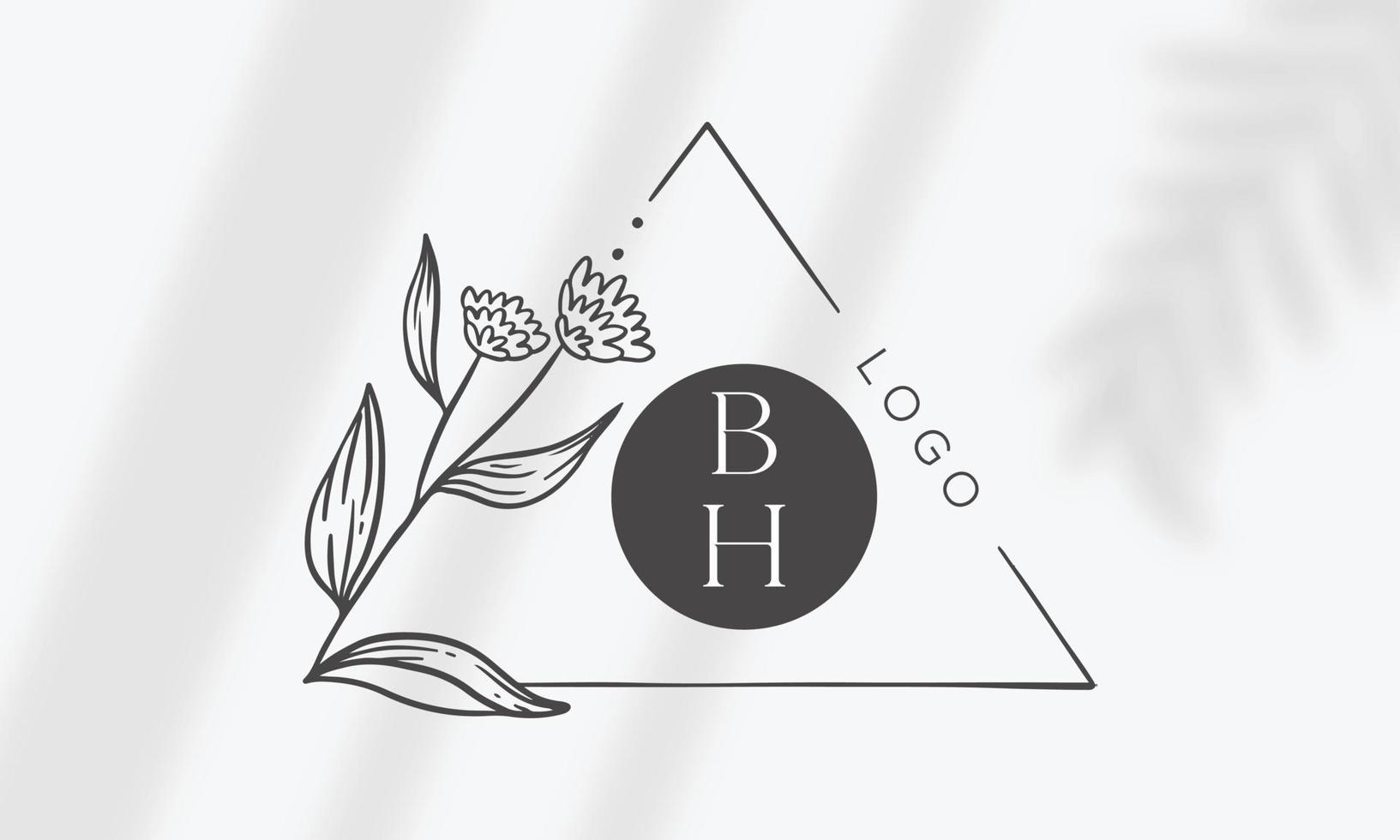 logo dessiné à la main d'élément floral botanique avec fleur et feuilles sauvages. logo pour spa et salon de beauté, boutique, magasin bio, mariage, designer floral, intérieur, photographie, cosmétique. vecteur