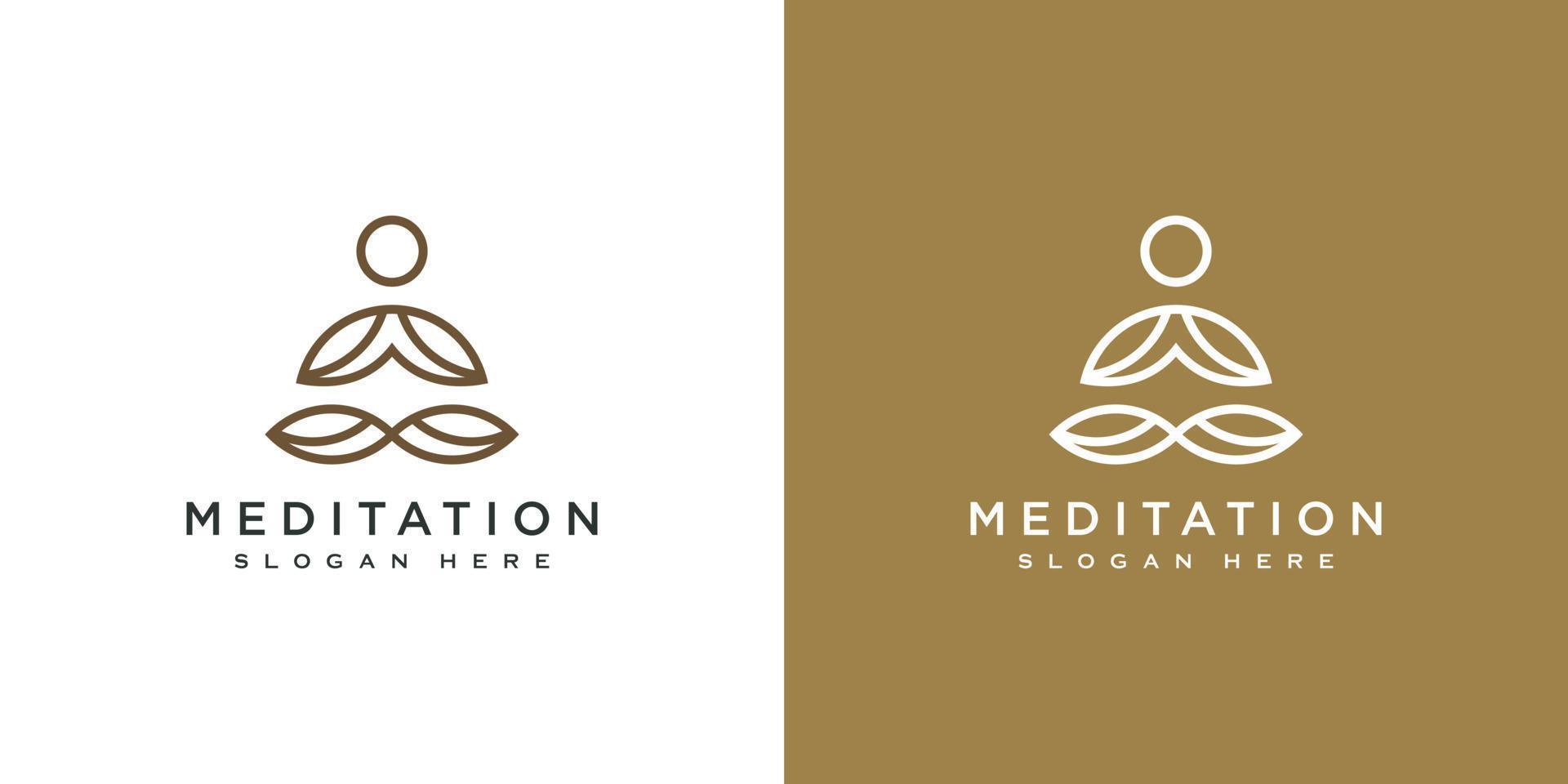 vecteur de logo de méditation yoga