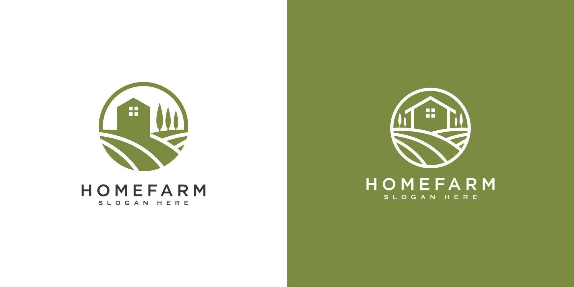 conception de vecteur de logo de maison de ferme