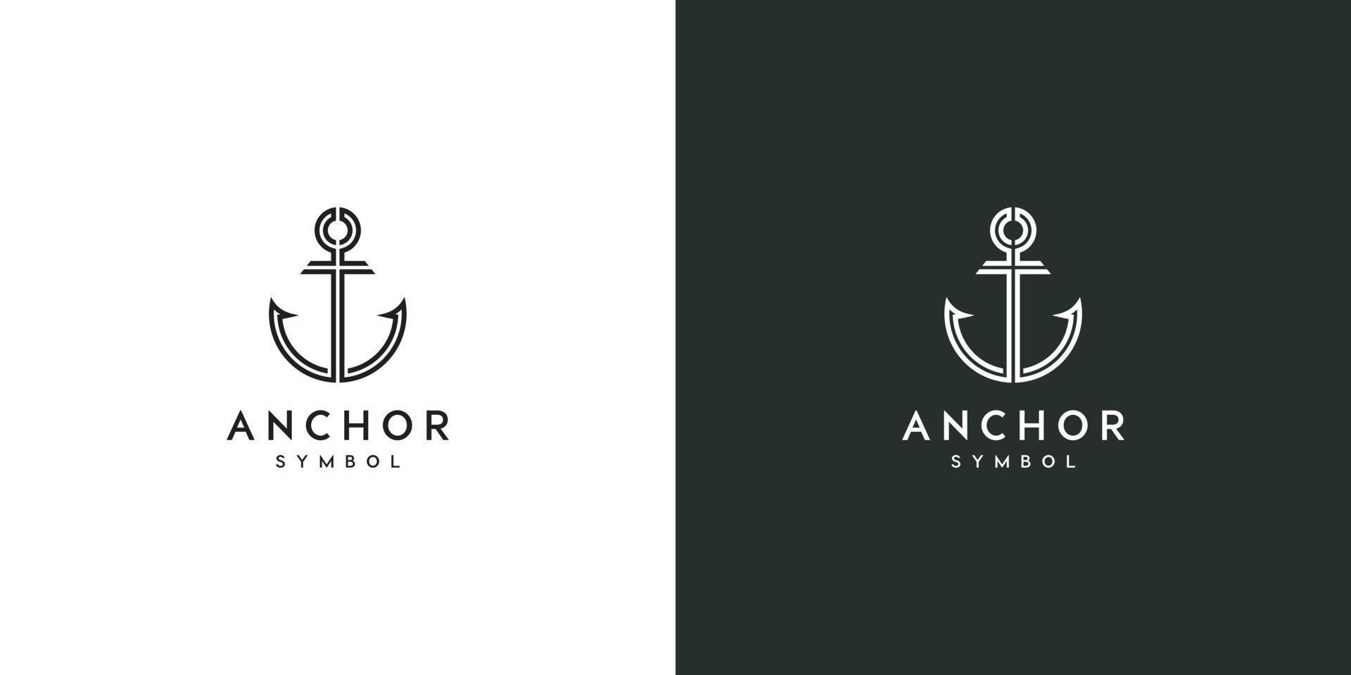 création de logo de sceau marin nautique ancre vecteur