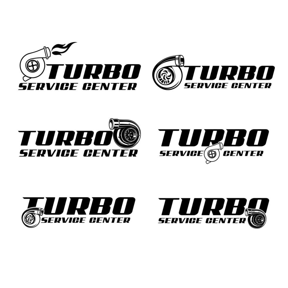 vecteur de collection de logo de centre de service turbo