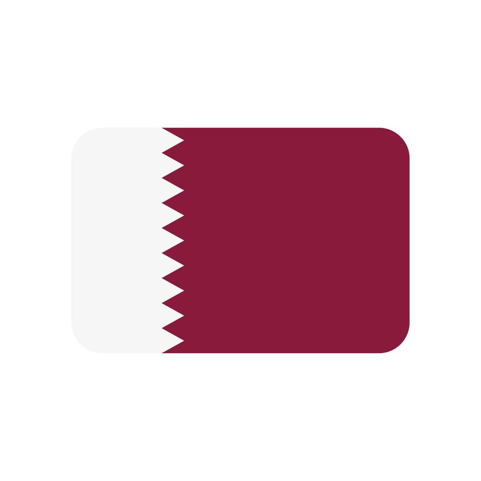 icône de vecteur de drapeau qatar isolé sur fond blanc