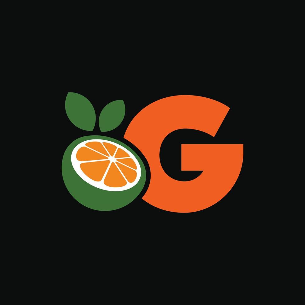 alphabet orange g logo vecteur