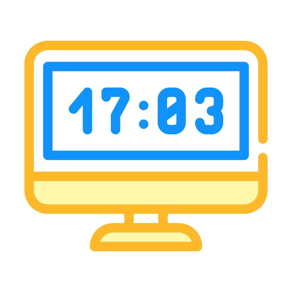 illustration vectorielle de l'icône de couleur de l'horloge de l'ordinateur vecteur
