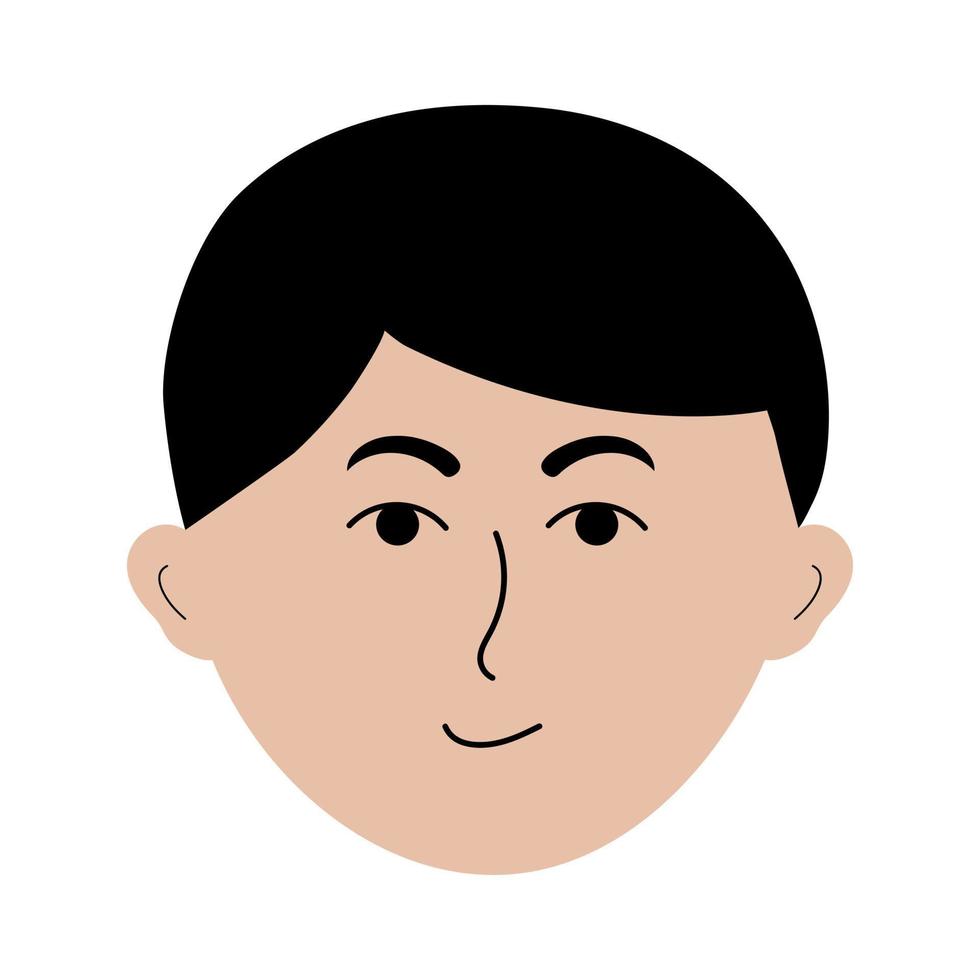 visage de garçon dans un style doodle. avatar coloré du jeune homme. vecteur
