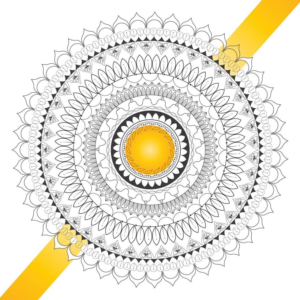 modèle de conception de mandala de mariage vecteur