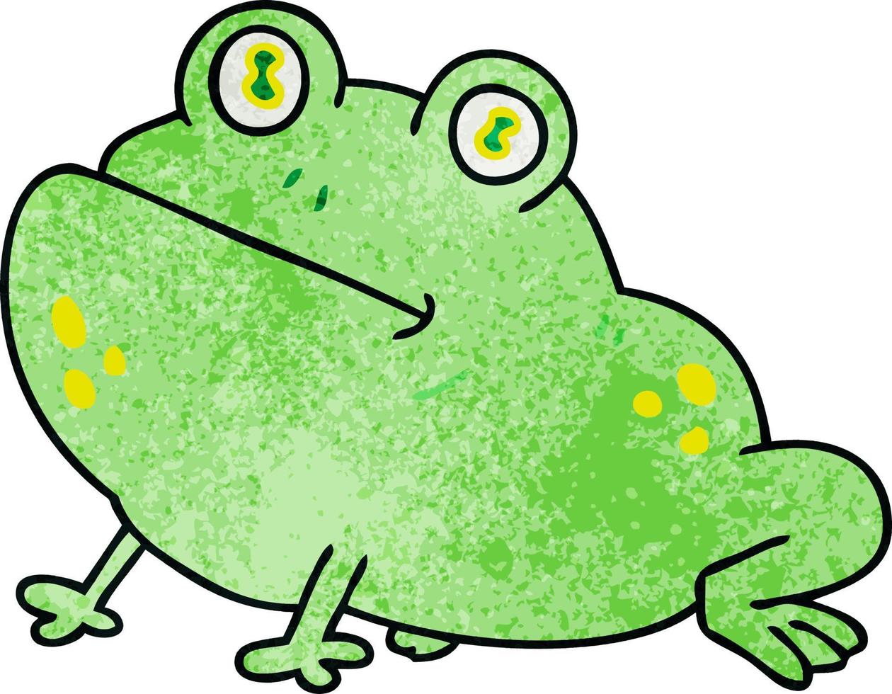 grenouille dessinée à la main excentrique vecteur