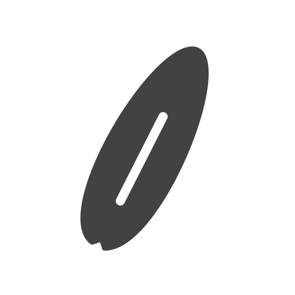 icône noire de glyphe de planche de surf vecteur