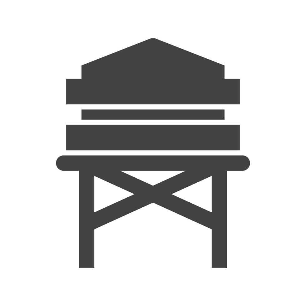 icône noire de glyphe de château d'eau vecteur