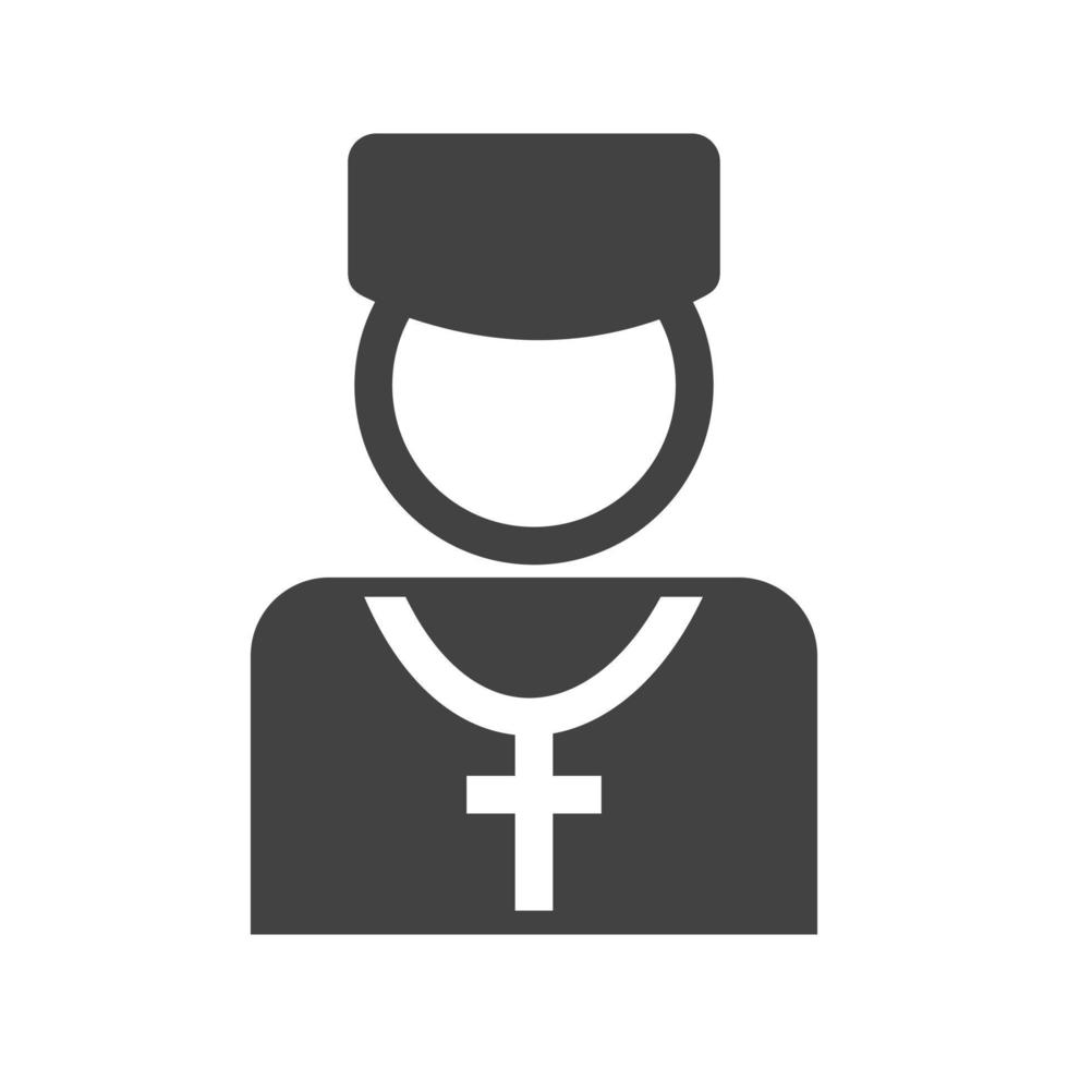 icône noire de glyphe de prêtre vecteur