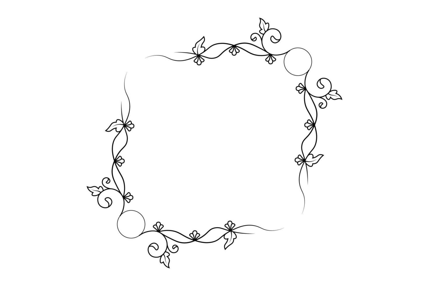vecteur de cadre de fleur, cadre de dessin à la main floral, vecteur libre