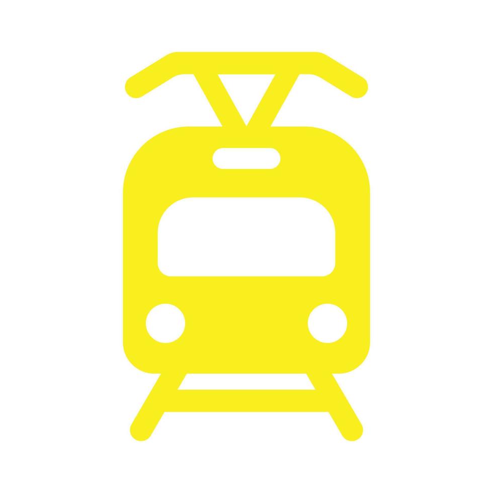eps10 icône ou logo de tramway vectoriel jaune dans un style moderne simple et branché isolé sur fond blanc