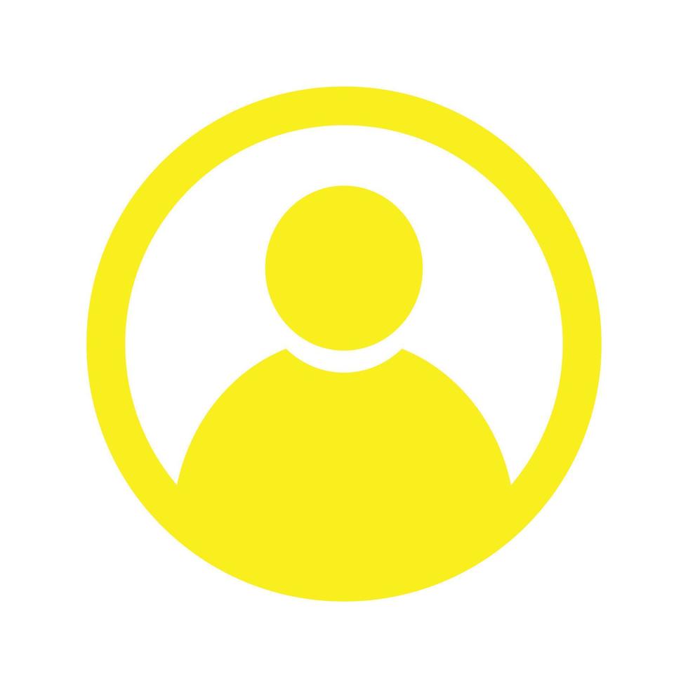 eps10 icône ou logo d'utilisateur vectoriel jaune dans un style moderne simple et branché isolé sur fond blanc