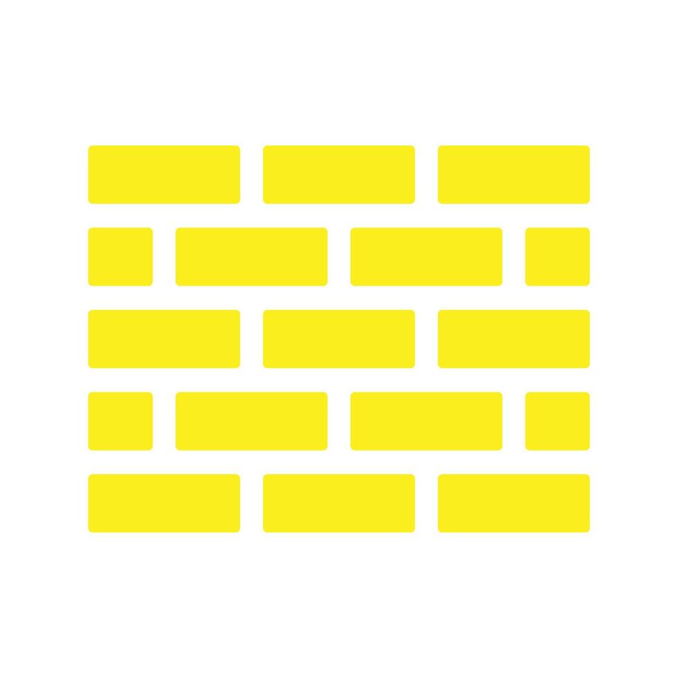 icône ou logo de mur vectoriel jaune eps10 dans un style moderne simple et branché isolé sur fond blanc