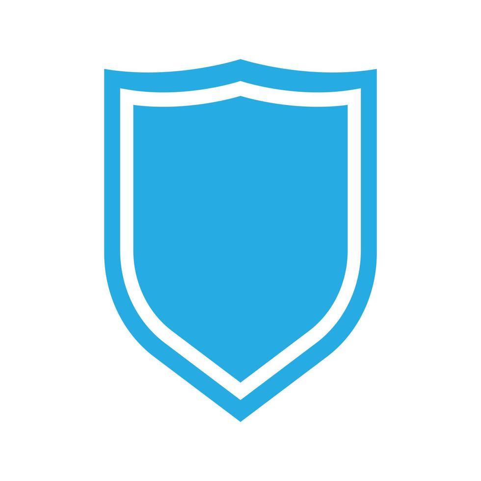 eps10 vecteur bleu bouclier solide icône ou logo dans un style moderne simple et branché isolé sur fond blanc