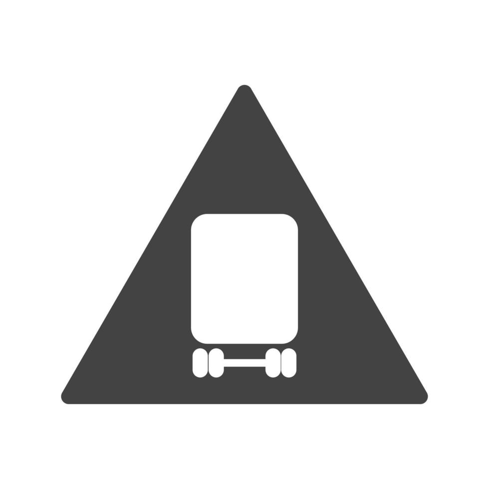 icône noire de glyphe de véhicule dangereux vecteur