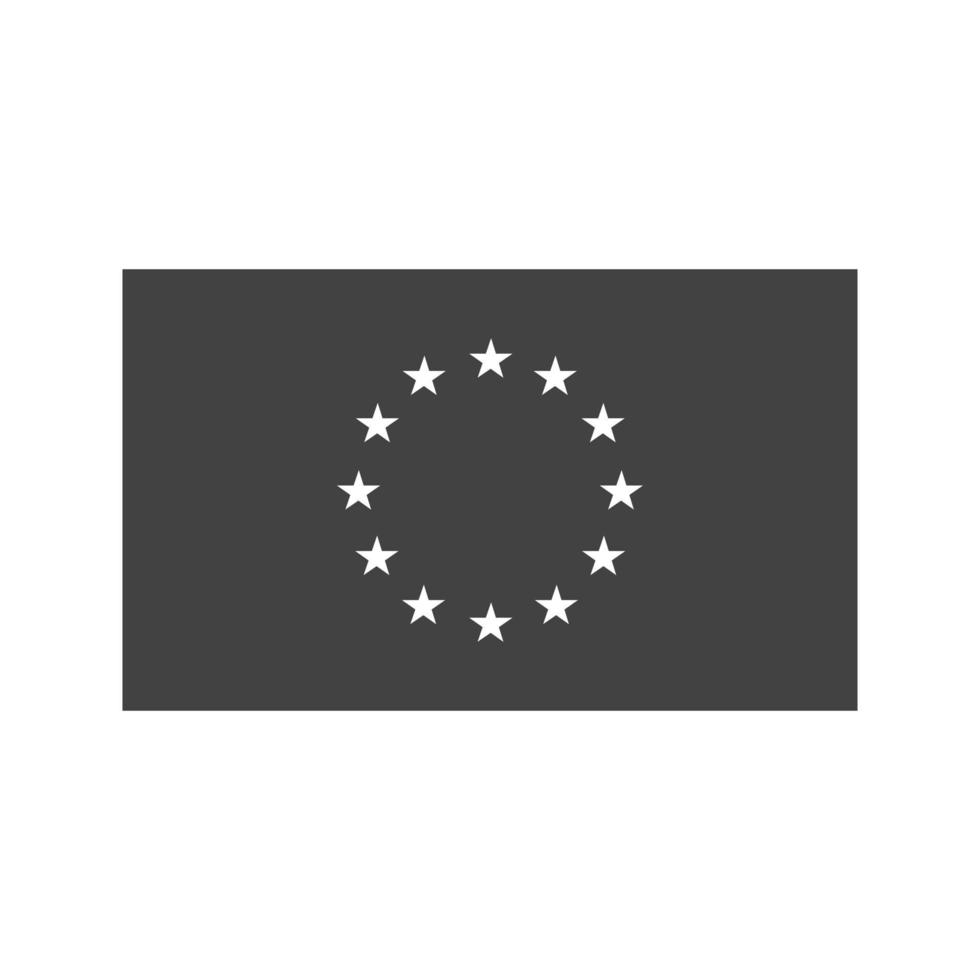 icône noire de glyphe de l'union européenne vecteur