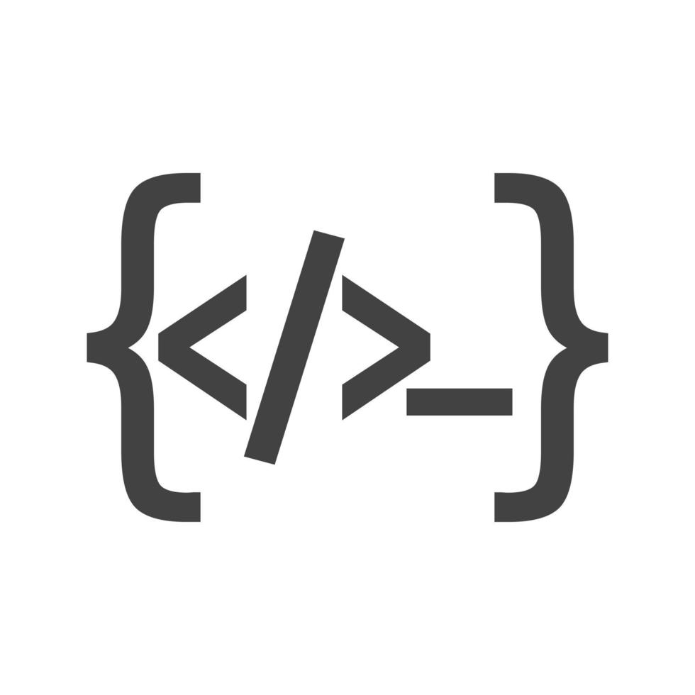 icône de glyphe de programmation noir vecteur