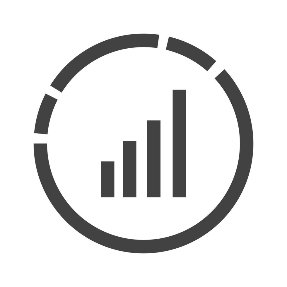 icône noire de glyphe d'analyse de marché vecteur