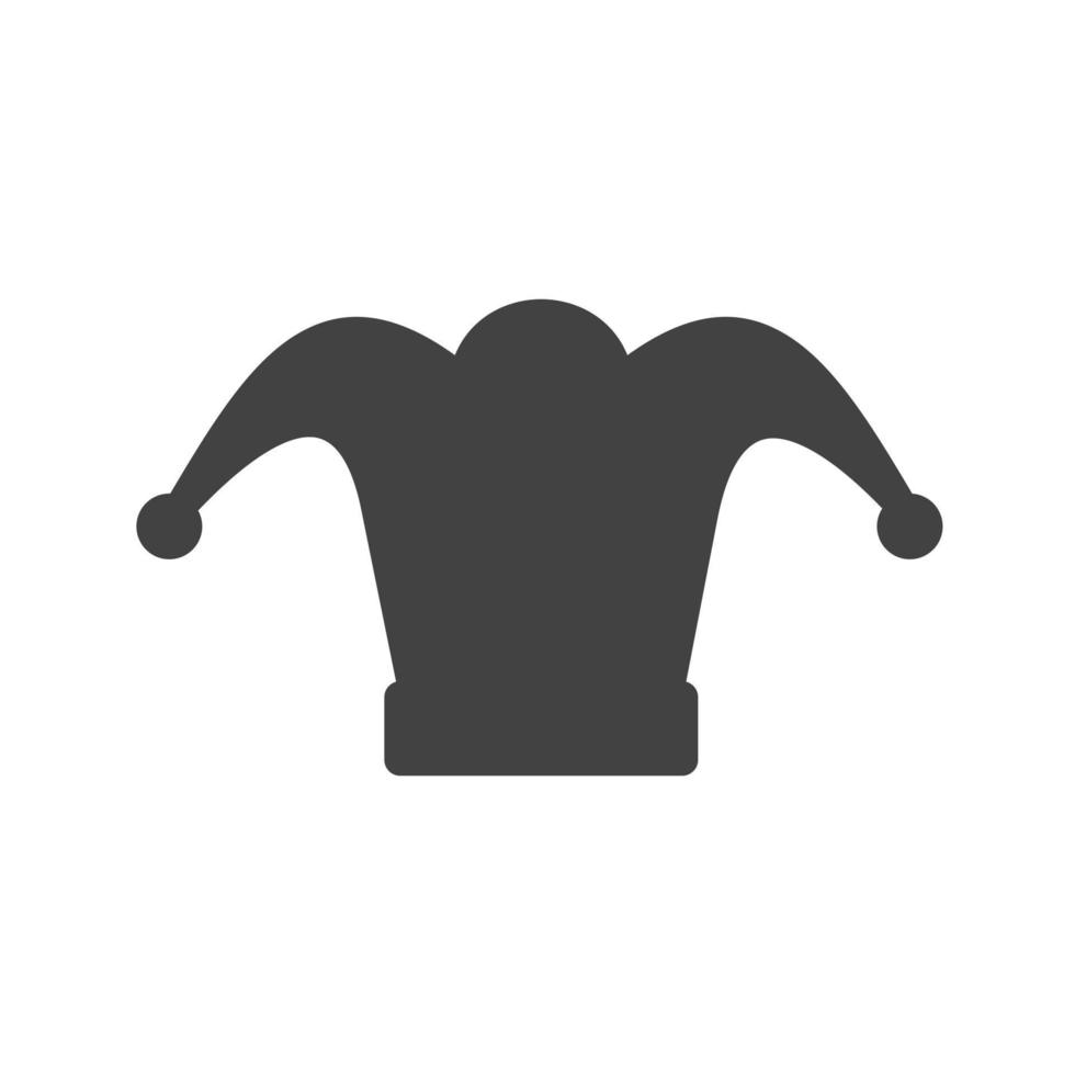 icône noire de glyphe de chapeau de fou vecteur