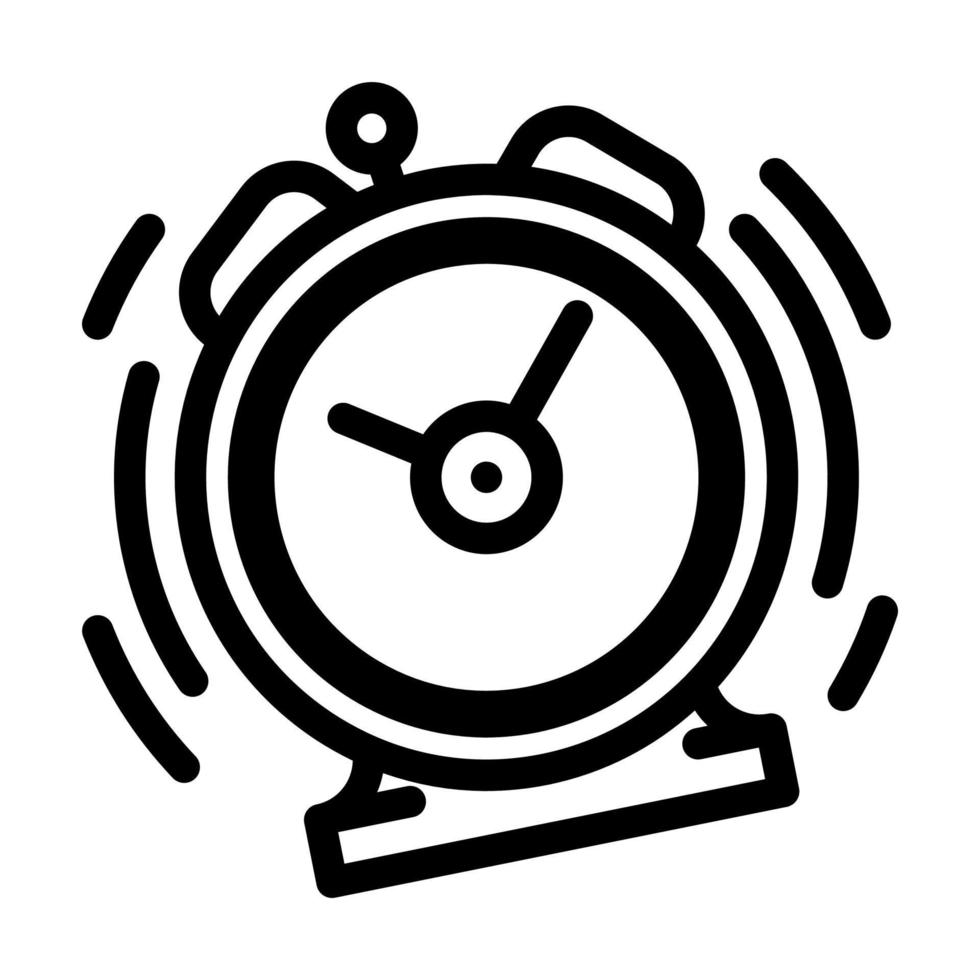 illustration vectorielle de l'icône de la ligne de réveil qui sonne vecteur